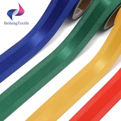 China Wholesale High Tenacity Customized 38mm Printed Red/Blue/Yellow Color Grosgrain Ribbon for sale