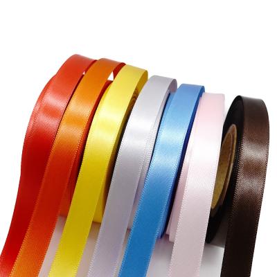 China Factory sales promotion washable/recycled/high/double tenacity 100% durable polyester faced satin ribbon tape for sale