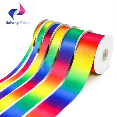 China Custom High Tenacity Egg And Rainbow 75mm Chicken Grosgrain Ribbon Hologram Printed Technics Style Cloth Wrapping Pattern Face Package Feature for sale