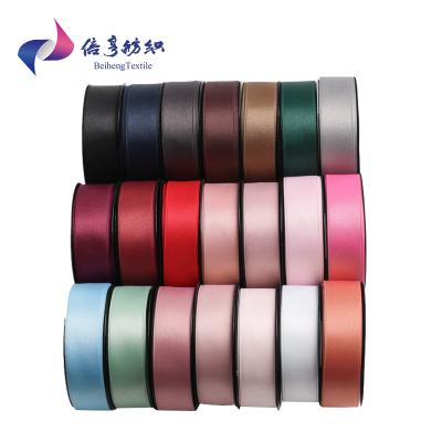 China High Tenacity 10mm Woven Edge Thin Polyester Satin Ribbon Importer For Decoration for sale