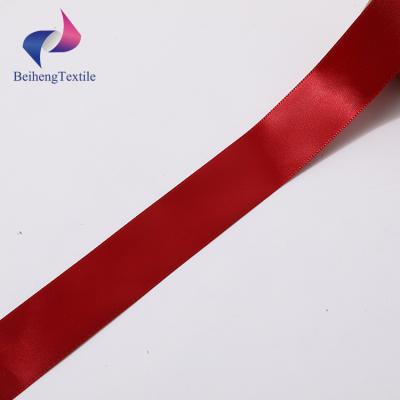 China Solid Color/High Tenacity/Best Viable Quality Customized Christmas Ribbon Satin Ribbon With Logo Printed Acceptable for sale