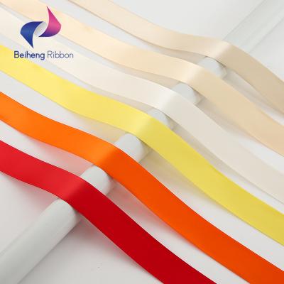 China Recycled/Solid Color/High Tenacity/Double Color Custom 100% Solid Color Face Satin Ribbon Viable Polyester Ribbon for sale