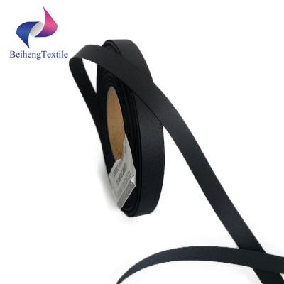 China 10mm Width Black Packing Twill Luster Ribbon Washable/High Tenacity/Viable Gift In Stock for sale