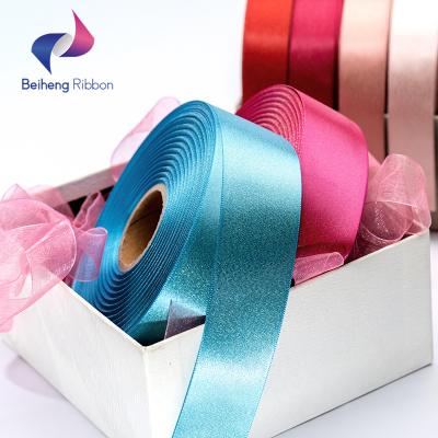 China Metallic Glitter 1.5 Gold Rose Metallic Ribbon With Logo For Cake / Gift Wrapping for sale