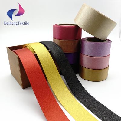 China High Tenacity Gold Phnom Penh Glitter Wiredr Tape Metallic Ribbon for sale