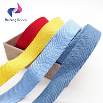 China Wholesale 15mm Custom Cotton Ribbon Strip Floral Colorful Herringbone for sale