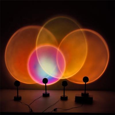 China 180Â ° free fit sample Modern Round Mini Light Bedroom Living Room Background Decoration Photo Props LED Projection Sunset Floor Lamp for sale