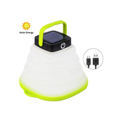 China 2020 Solar Portable Led Folding Hanging Camping Tent Lantern Light Outdoor Lantern Lamp Outdoor Use for sale