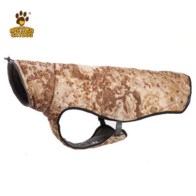 China Sustainable Outdoor Camouflage Pattern Winter Jacket Private Label Dog Clothes Warm Dog Coat For Large Dog for sale