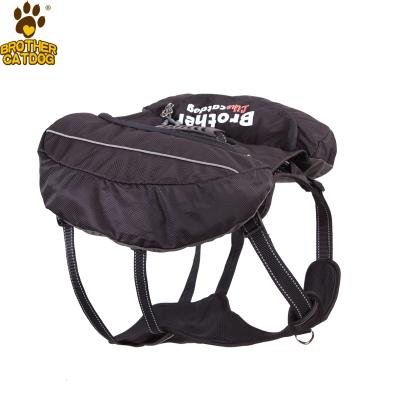 China Travel Sustainable Large Outdoor Hiking Dog Padded Bags Walking Dog Harness Large Dog Backpack Care Black for sale