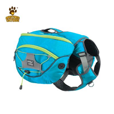 China Led Padded Outdoor Dog Harness Bag Backpack Vest For Dog Travel Hiking Dog Backpack Factory for sale