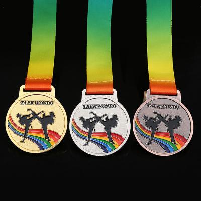 China China supplier professional customised award zinc alloy sport medals custom die cast spin medals taekwondo/karate/judo for sale