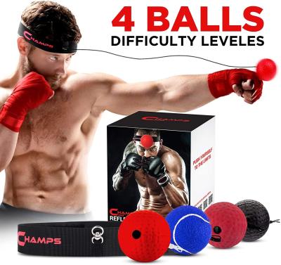 China Amazon Ebay hot sale Boxing Reflex Ball Sets  for Adults and Kids 4 colour Adjustable Headband Set Punch Ball Boxing for sale