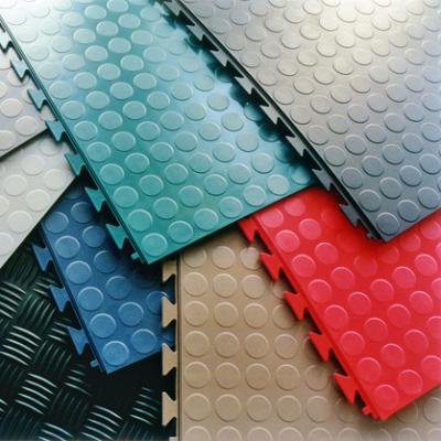 China PVC Interlocking rubber floor tiles for warehouse workshop mat floor leather for sale