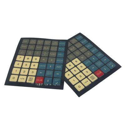 China Telecommunication equipment custom die cut overlay 3m printing label graphic lexan control button membrane switch PC keyboard front panel adhesive for sale