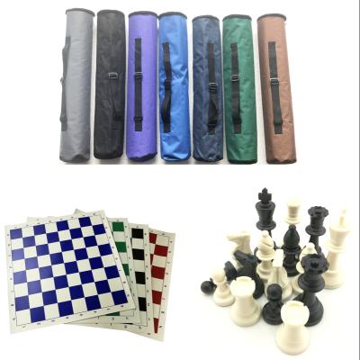 China Plastic Chess Companion Set Chess Canvas Tube Bag 21inch Pieces for sale