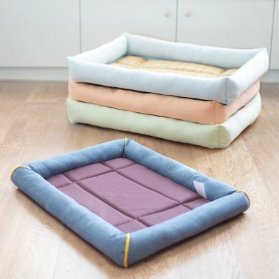 China New Warming Luxury Bamboo Oxford Cloth Middle Pet Bed And Kennel Pet Cat Rattan Mat Small Mat for sale