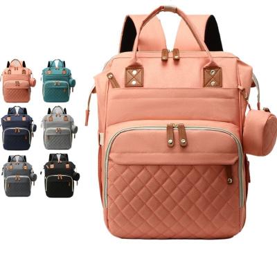 China With USB Customization Waterproof High Capacity Mom Maternity Diaper Changing Outdoor Travel Baby Diaper Bag Backpacks for sale