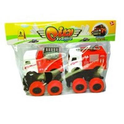 China Friction Offroad Toy 2 Models Inertial Fire Collision Transform Plastic Toy Truck For Kids for sale