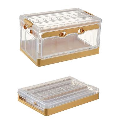 China New Design Plastic Container Side Door Sustainable Open Folding Camping Storage Box For Outdoor Organize for sale