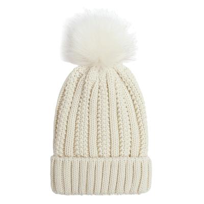 China 2021 COMMON Sale Wholesale Warm Beanie Screw Pompom Winter Brimming Woolen Knitted Hats for sale