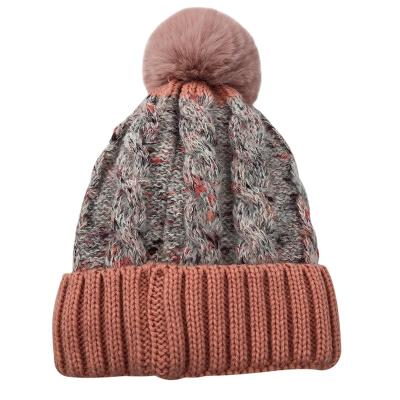 China COMMON New Fashion Design Outdoor Warm Seal Thicken Winter Knitted Hats With Pompom for sale