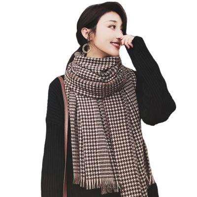 China Fashion Winter Style Korea New Style Excellent Quality Checked Warm Woolen Chains for sale