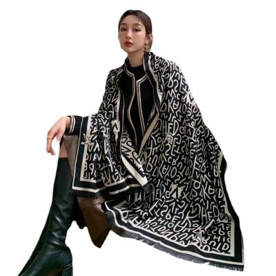 China Women's Warm Soft Warm Winter Sale Wholesale Checked Oversized Printed Shawls For Outdoor for sale