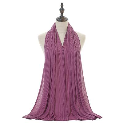 China Popular Solid Chiffon Hijab Women Chiffon Wrinkle Hot Selling Tank Top Scarf for sale