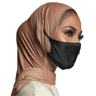 China Best Selling Newest Fashion Design Soft Breathable Hijab Snap Shawl Muslim Headscarf With Ear Hole Tank Top Scarves for sale