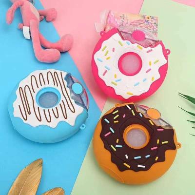 China Cute Viable Cartoon Donut Shape Kids Plastic Water Bottle With Straw Cup Food Grade Plastic Bottle For Kids for sale