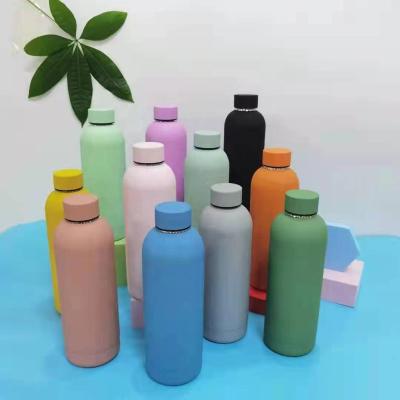 China Sustainable 500ml Custom Vacuum Insulated Flask Sports Water Bottle Milk Bottle Rubber Paint for sale