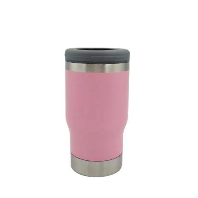 China Amazon Viable Hot Selling 14oz Beer Mug Can Beer Cooler Holder Coozies With Beer Opener Powder Coating Vacuum Tumbler Mug for sale