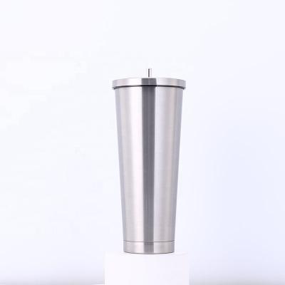 China 750ml Durable Double Wall Stainless Steel Coffee Mug Vacuum Insulated Tapered Tumbler With Lid Straw In Stock for sale