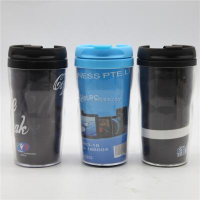 China 200ml Sustainable Double Wall Plastic Water Bottle With Paper Insert for sale