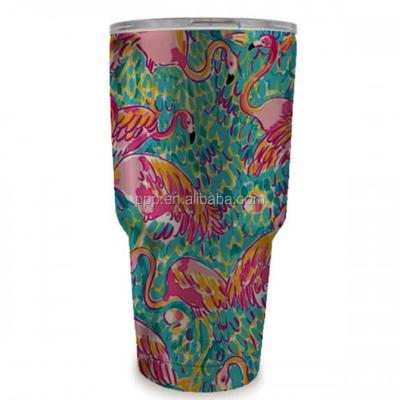 China Custom Viable Engraved Wholesale 30oz Lilly Double Wall Stainless Steel Vacuum Tumbler for sale