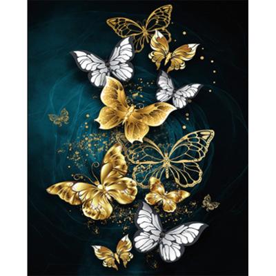 China American HUACAN Style Painting By Numbers Modern Wall Art Canvas Painting Acrylic Paint Butterfly Animals By Numbers For Home Decor Frameless for sale