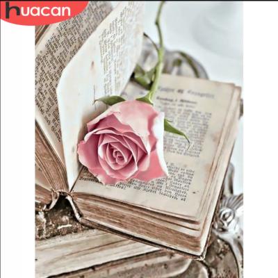 China HUACAN CLASSIC Full Square 5D DIY Diamond Painting Flower Rose Rhinestones/Around Diamond Embroidery Book Mosaic Handmade Gift for sale