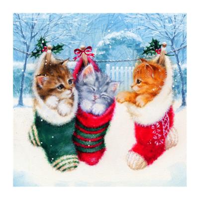 China Support Customization HUACAN Cat Diamond Painting Wholesale Embroidery Cross Stitch Christmas Square Christmas Decoration Art Kits Full for sale