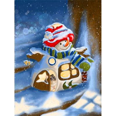 China Support HUACAN Customization Diamond Dots Painting Winter Snowman Christmas Diamond Embroidery For Kids Mosaic Wall Decor for sale