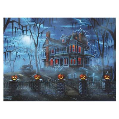 China Diamond Painting Wholesale Full Square Diamond Embroidery Cross Stitch Halloween Castle Pumpkin Decoration Art Kits Support HUACAN Customization for sale