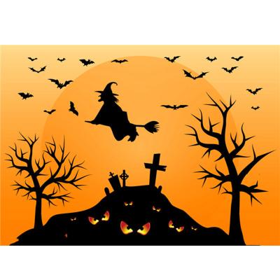 China HUACAN Modern Faux Stone Wall Art DIY Diamond Painting Halloween Witch Bat Diamond Embroidery Mosaic Full Drill for sale