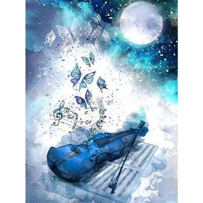 China New HUACAN Diamond Painting Wall Art Diamond Embroidery Landscape Fantasy Painting Violin Moon Evening Abstract Classic/Postmodern Butterfly for sale