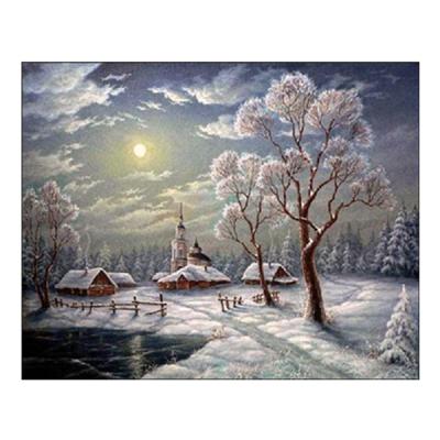 China Place Dropshipping Diamond Embroidery Mosaic Christmas Decoration of Diamond Painting Winter Scenery Full of Christmas support HUACAN customization for sale