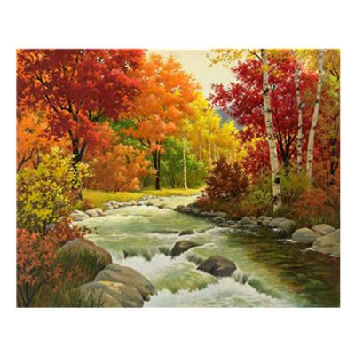 China Square Drill Dropshipping Diamond Embroidery Mosaic Home Decoration Landscape Full Support HUACAN Autumn Scenery Diamond Painting Fall for sale