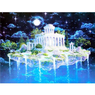 China Yiwu Huacan Diamond Painting Castle Landscape New Arrival Diamond Embroidery Moon Living Room Interior Decor for sale