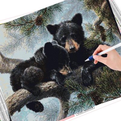 China Wholesale DIY Crystal Rhinestone Diamond Painting Animal Diamond Embroidery Bear Decor For Bedroom Indoor Home for sale