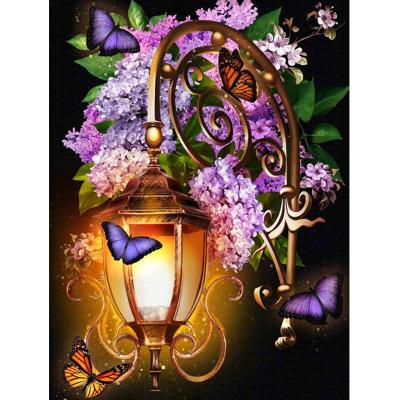 China HUACAN DIY Design Diamond Painting Flower Violet Embroidery Butterfly Light Modern Popular Picture Diamond Mosaic for sale