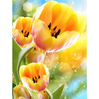 China Indoor Bedroom Yiwu Huacan 5d Diamond Painting Flower Wholesale Diamond Art Painting Tulip Handmade Gift for sale