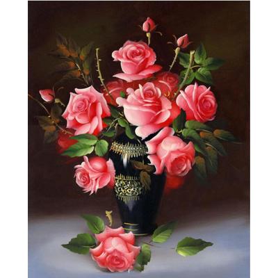 China Full Rose Home Decoration Wall Art 2021 Indoor Mosaic Hot Sale 5D Diamond Painting Set Flower Diamond for sale